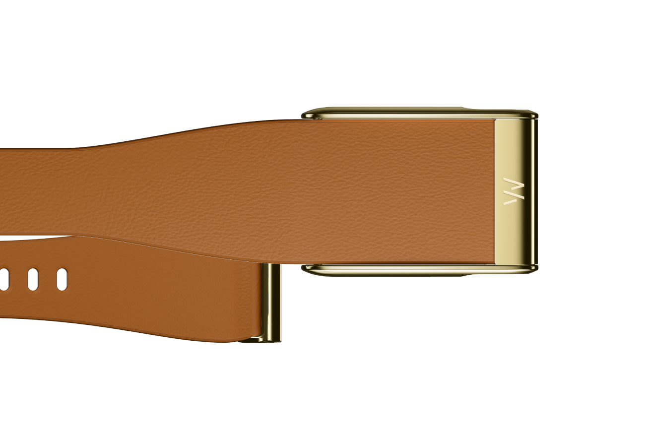 5.0 LeatherLuxe Tapered Band | Camel with Gold