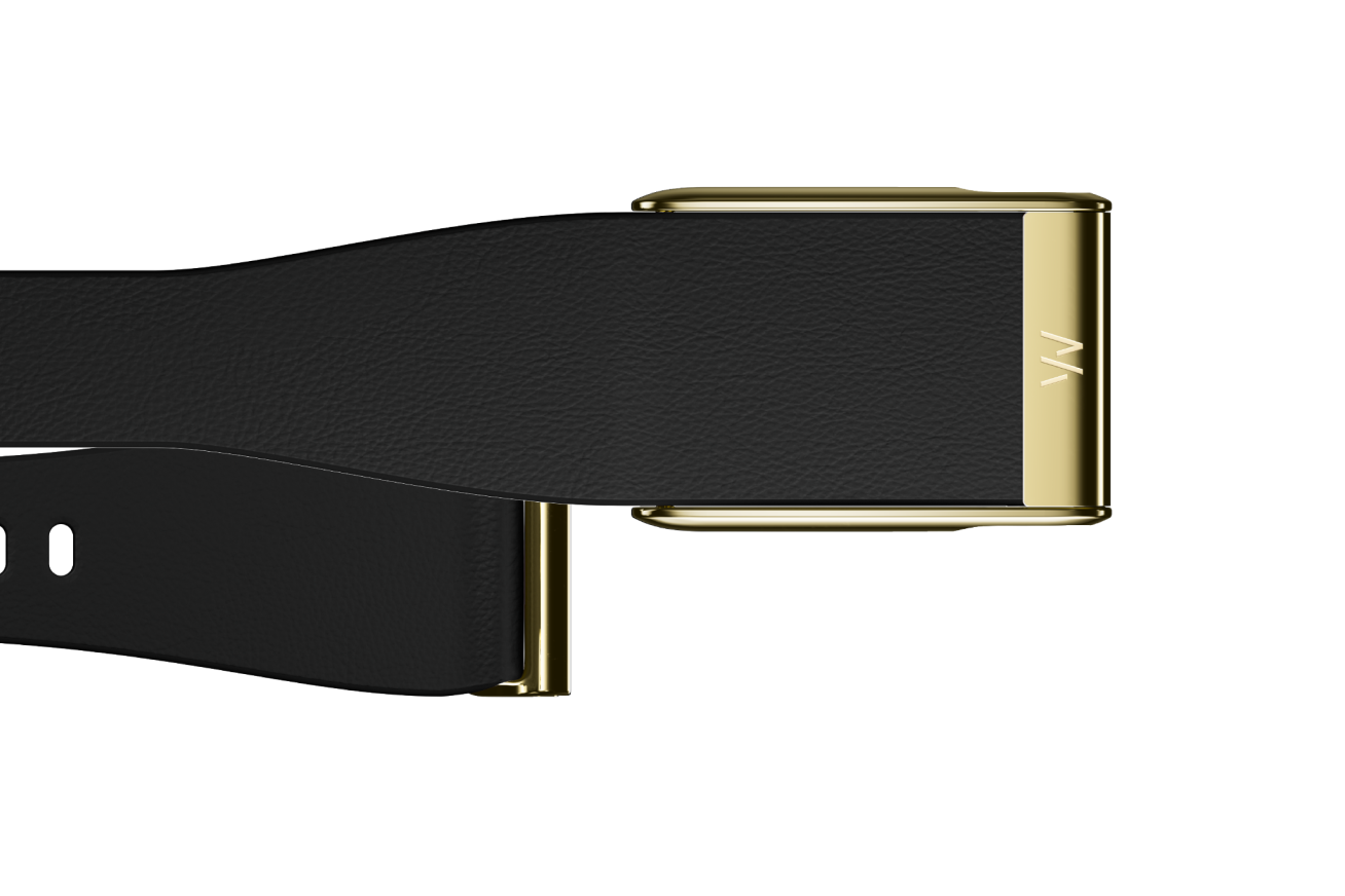 5.0 LeatherLuxe Tapered Band | Black with Gold